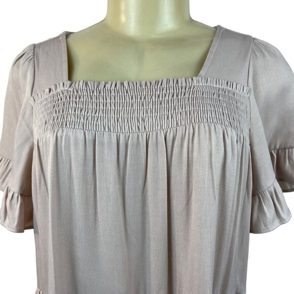 Calista Women's Dusty Pink Babydoll Short Sleeve Dress Sz S - Picture 4 of 7